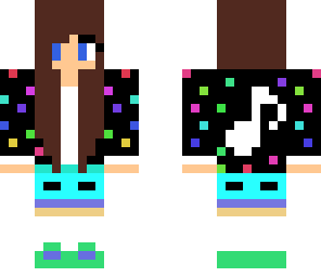 music girl with rainbow