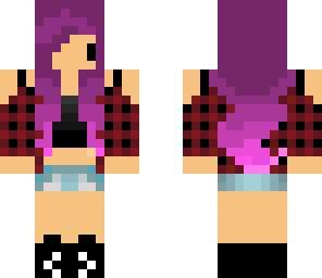 purple flannel girl