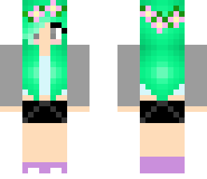 cute mint haired girl