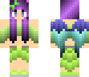 grren and purple girl