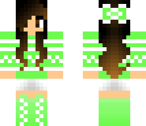 dark brown hair with green sweater