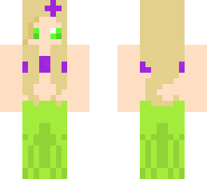 blonde green and purple mermaid
