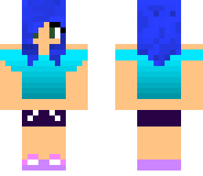 girl with short blue hair