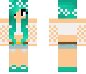 teal checker random girl