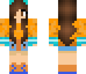 teal and orange girl