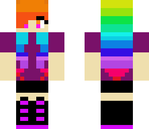 rainbow techno girl