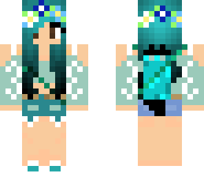 girl with teal ombre and quiver