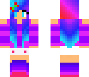 rainbow hair and high boots