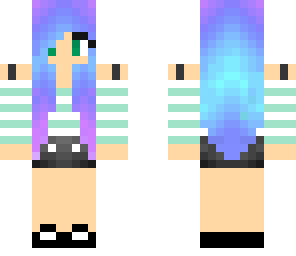 blue and purple haired chick