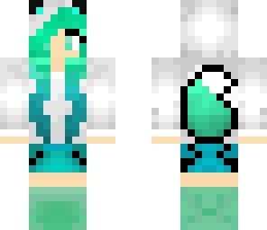 mint and blue wolf girl