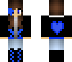 blue tipped emo girl