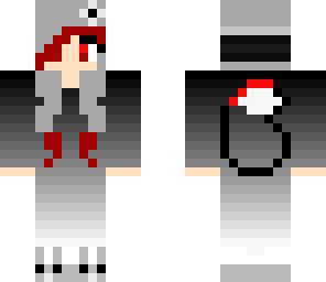 shadow girl with red eyes and a wolf tail and more