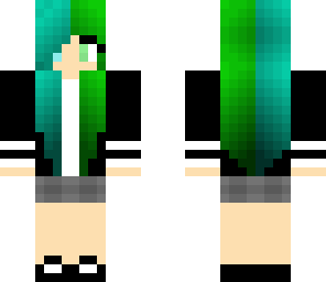 green and blue haired girl