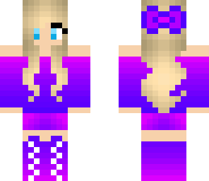 blue pink and purple girl
