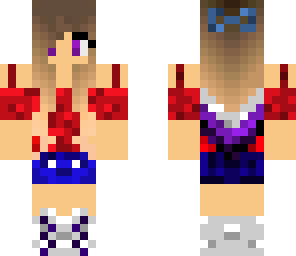 red and blue cute summer girl