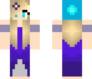 girl with long purple dress