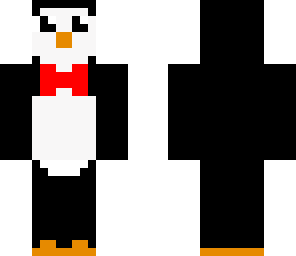 penguin with red bow