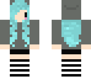 simple blue hair girl idea