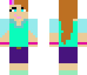turquise and pinkie girl