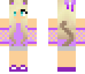 purple cute cat girl