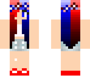 blue red girl