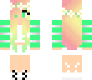 pink and green flower girl