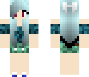 green and blue cute girl