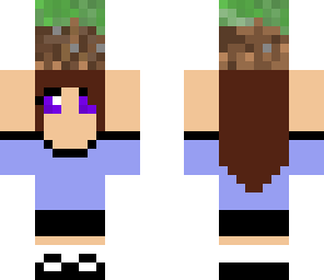 girl holding dirt block