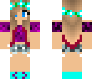 purple and blue cute girl