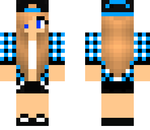 blue checkered girl