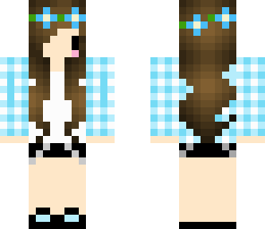 girl with blue plaid and flower crown