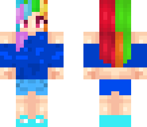 rainbow girl with blue