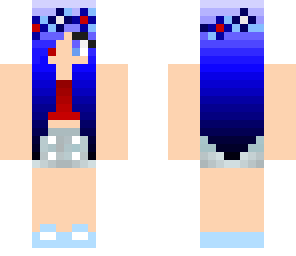 blue red girl