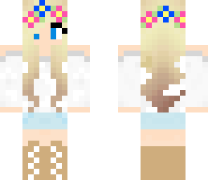 pink and blue flower girl