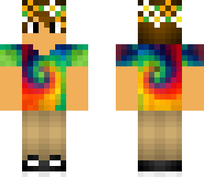 tie dye guy with flower band