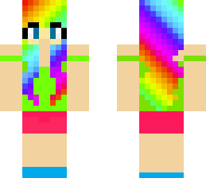 neon rainbow hair girl