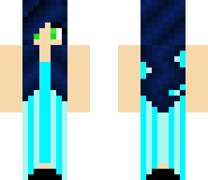 blue hair blue dress