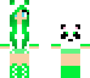 green panda girl hoodie