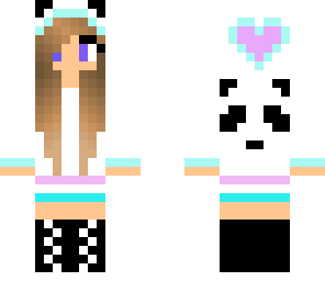 panda girl aqua and purple