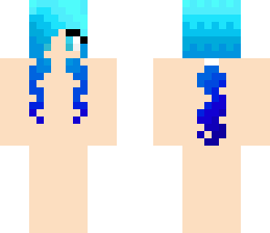 blue ombre ponytail girl