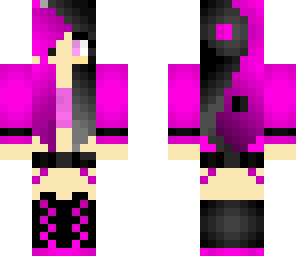black and pink ying yang girl