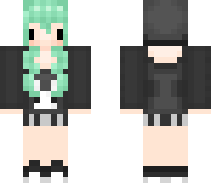 chibi punk green girl