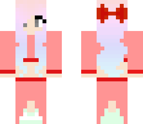 red pastel girl