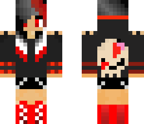 emo girl with skull on back