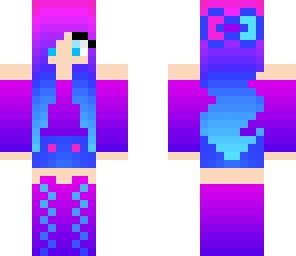 cute blue pink and purple girl