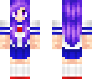manga school girl with purple hair