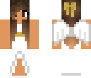 tan girl white dress angel
