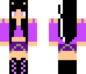 purple and black cat girl