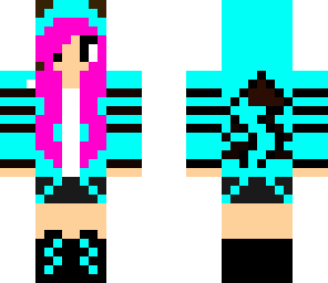 pink hair blue pikachu