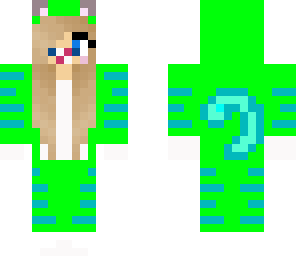 green and cyan kitty